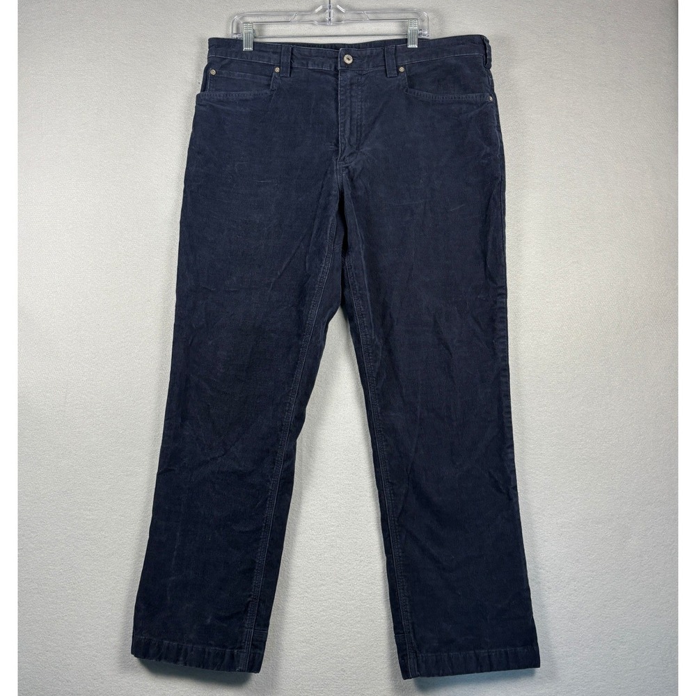 Duluth Trading Co Standard Fit Corduroy Pants Stretch Navy Blue 38x30 Mens